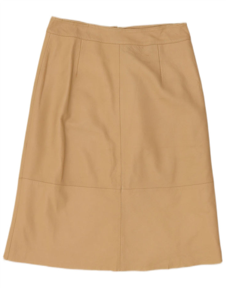 Vintage Γυναικεία Δερμάτινη Φούστα UK 12 Medium W28 Beige