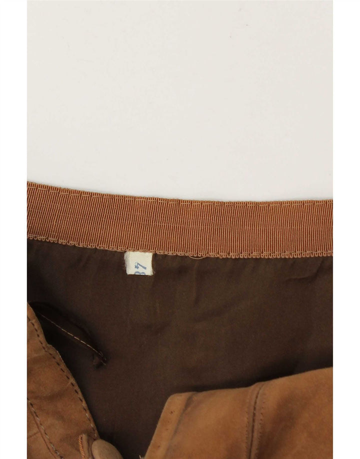 Vintage Γυναικεία Suede Φούστα W26 Small Beige