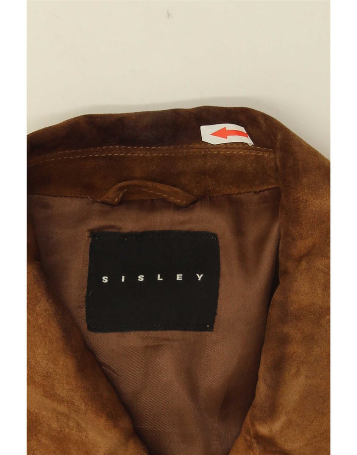 Ανδρικό Suede Bomber Jacket Sisley UK 36 Small Brown