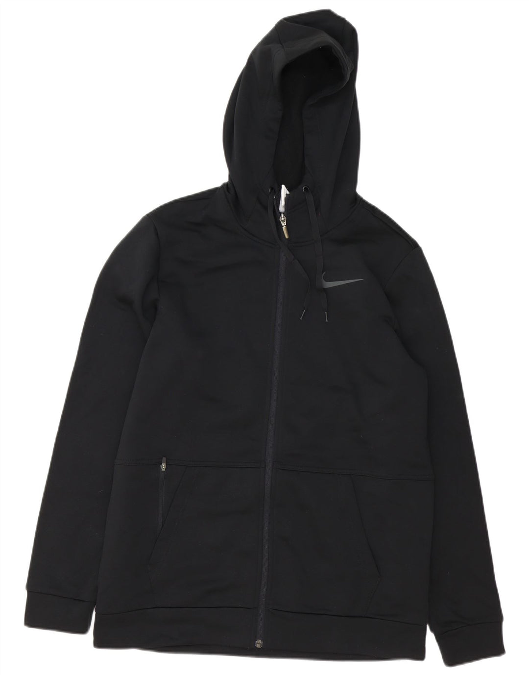 Ανδρικό πουλόβερ Nike Therma-Fit με φερμουάρ, μεσαίο μαύρο πολυεστέρα