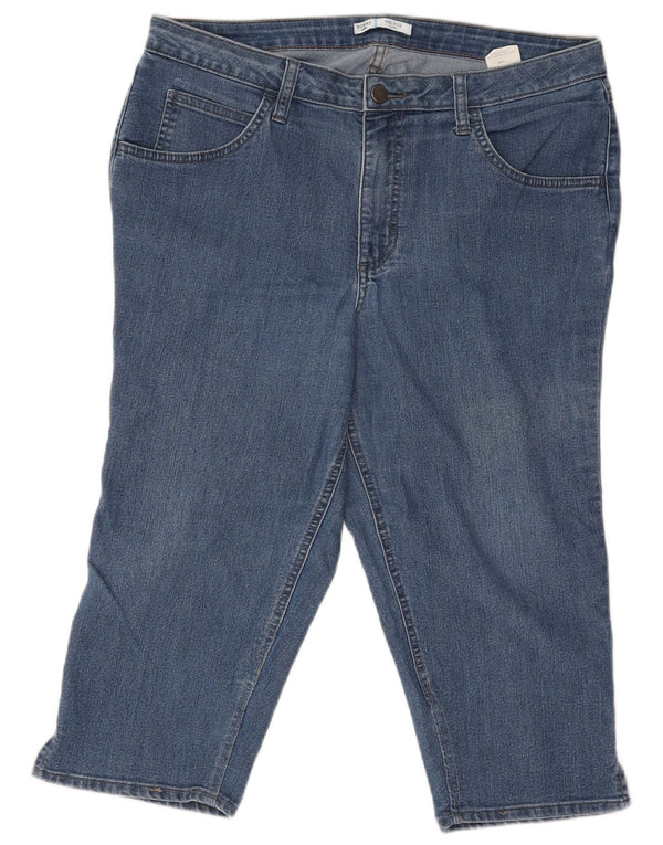 Lee Womens Riders Ψηλόμεσο Capri Jeans US 14 Large W32 L18 Blue Cotton