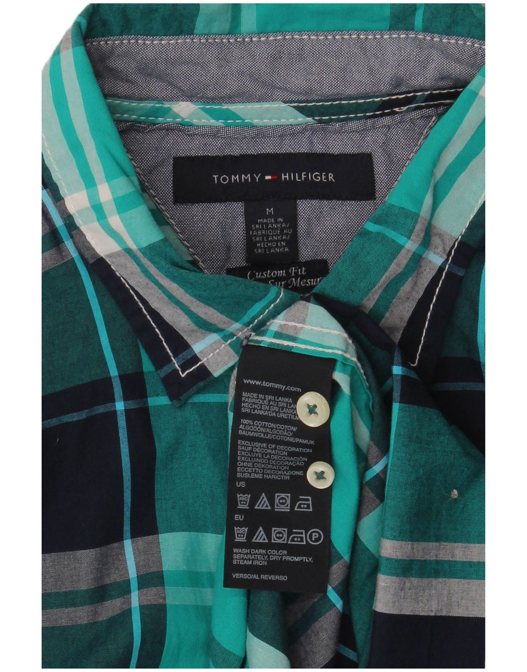 Ανδρικό πουκάμισο Tommy Hilfiger Custom Fit, μεσαίο μπλε βαμβακερό