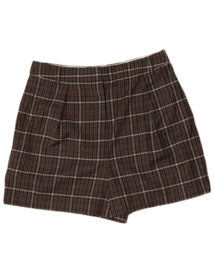 Tibi γυναικείο ψηλόμεσο σορτς chino W32 μεσαίο καφέ καρό πολυεστέρα