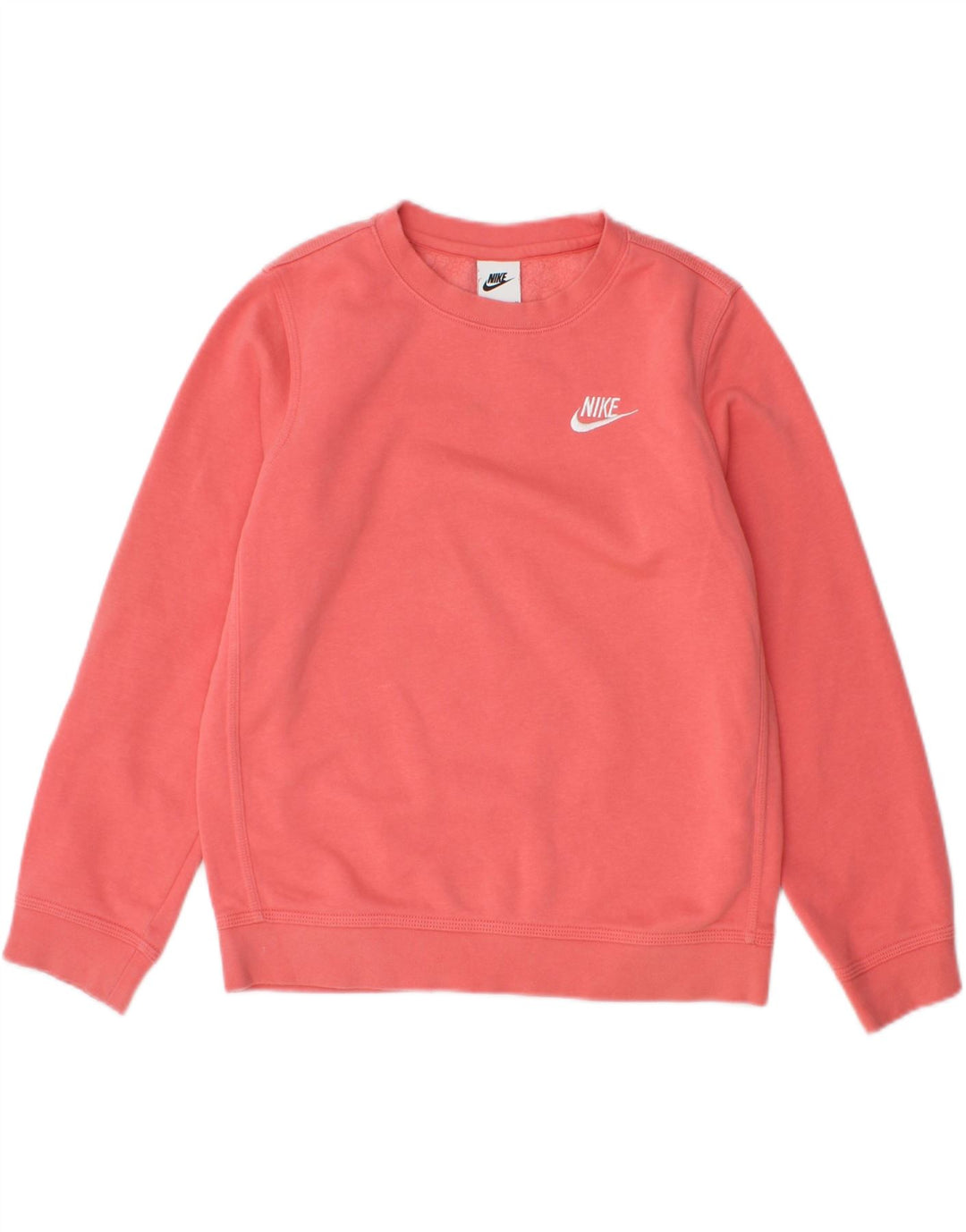 NIKE Girls Sweatshirt Jumper 10-11 Years Medium Pink Cotton Vintage Nike and Second-Hand Nike from Messina Hembry 