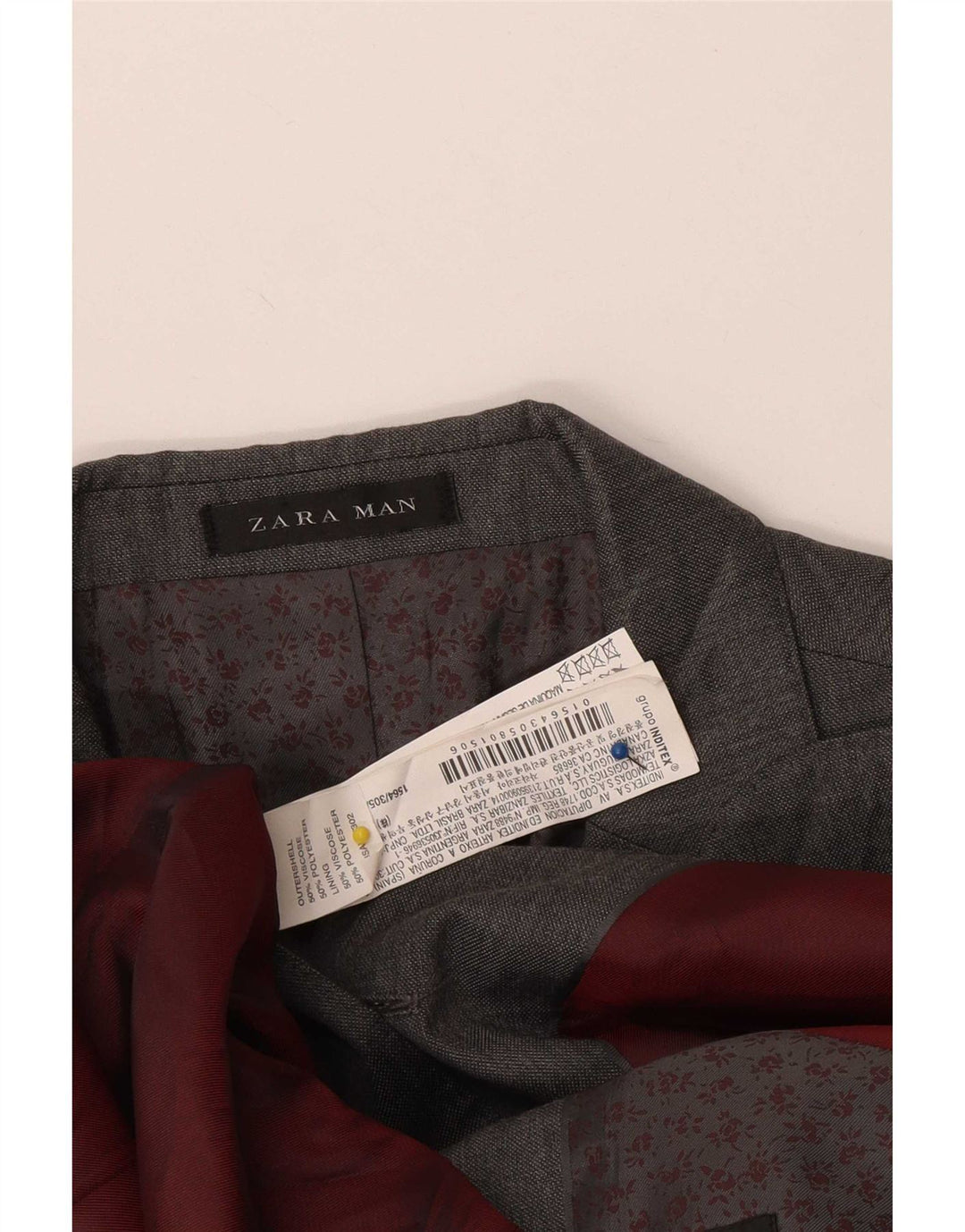 Zara Ανδρικό σακάκι σακάκι με 2 κουμπιά UK 38 μεσαίο γκρι βισκόζη