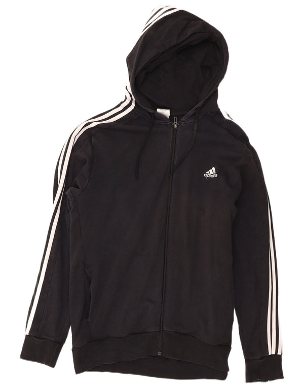 Ανδρικό πουλόβερ Adidas με φερμουάρ XL Μαύρο βαμβακερό