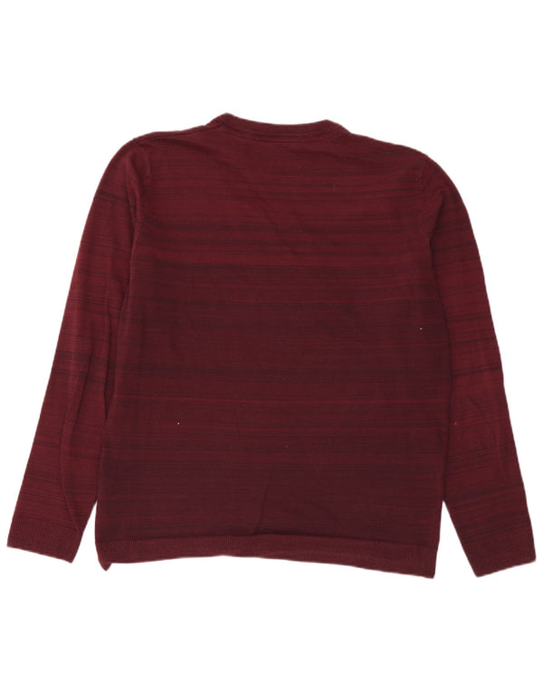 Jack & Jones Ανδρικό πουλόβερ με λαιμόκοψη XL βαμβακερό μπορντό