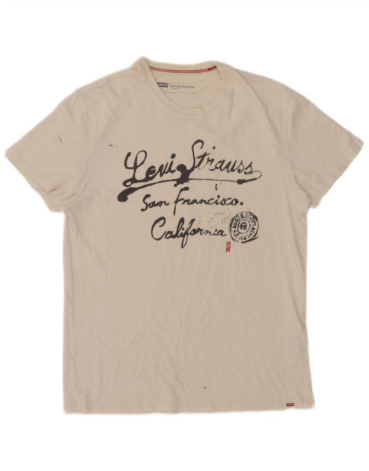 Ανδρικό μπλουζάκι Levi's Standard Fit Graphic Μπλουζάκι από μεσαίο λευκό βαμβάκι