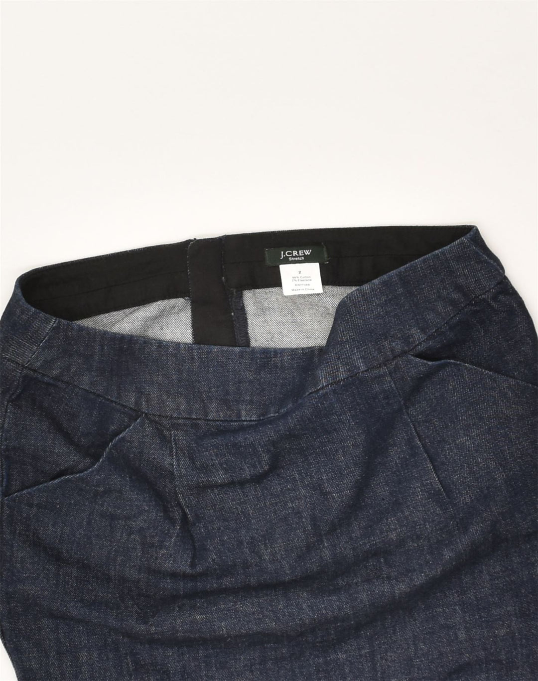 J. CREW Womens Stretch Denim Skirt US 2 XS W25 Navy Blue Cotton | Vintage J. Crew | Thrift | Second-Hand J. Crew | Used Clothing | Messina Hembry 
