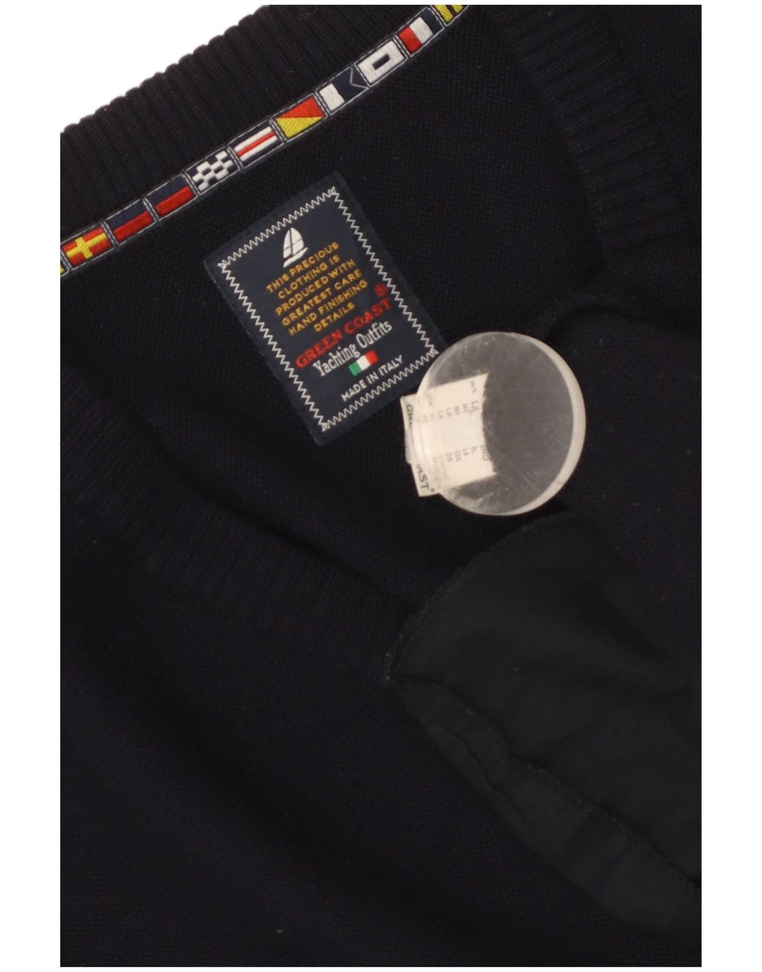 Ανδρικό πουλόβερ GREEN COAST Ζακέτα IT 54 XL Navy Blue Merino Wool