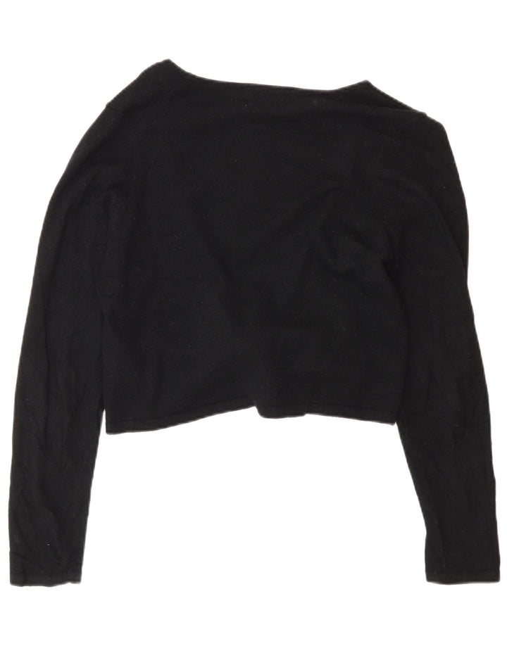 Marks & Spencer Γυναικείο πουλόβερ Crop Cardigan UK 10 Small Black Viscose