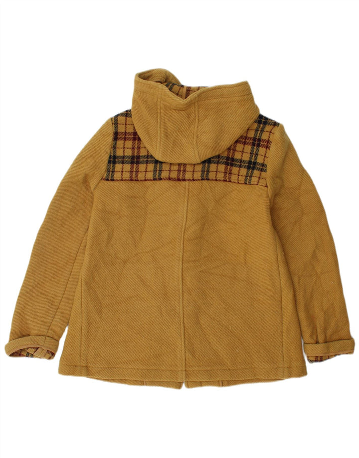 Topshop Γυναικείο μπουφάν Duffle με κουκούλα UK 10 Small Yellow Check Wool