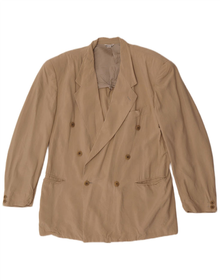 Pal Zileri Ανδρικό Μπουφάν Blazer Διπλό στήθος IT 50 Μεγάλο Μπεζ Μεταξωτό
