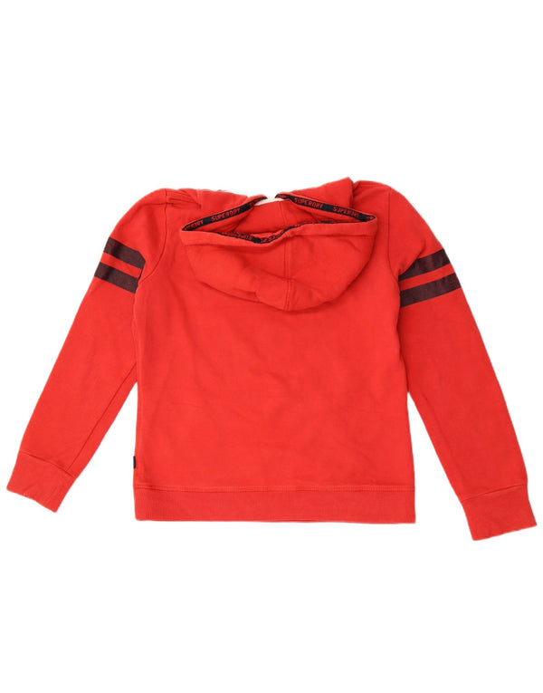 Superdry Γυναικείο Γραφικό Hoodie Jumper UK 12 μεσαίο κόκκινο βαμβακερό