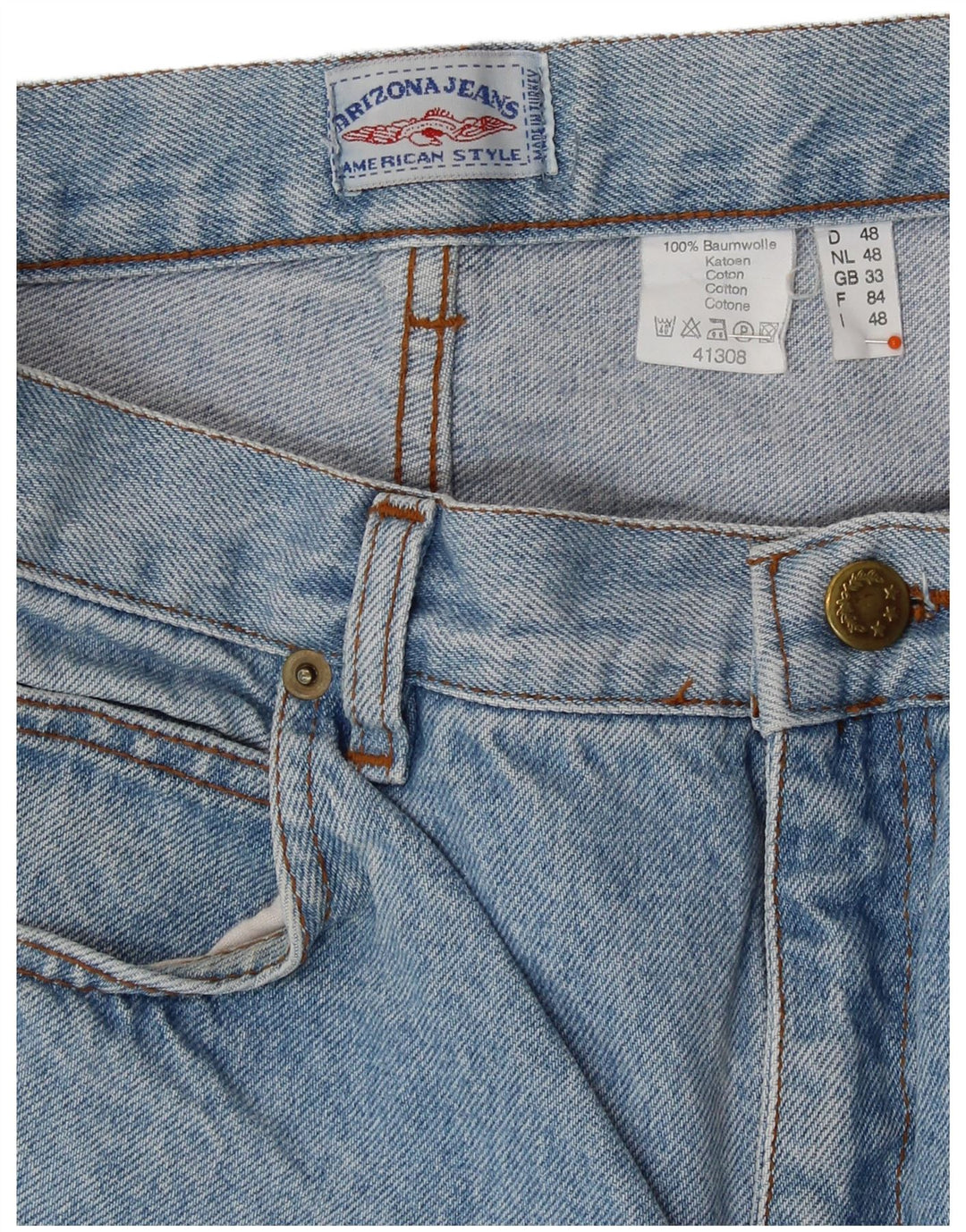 Γυναικείο ψηλόμεσο τζιν σορτς ARIZONA W33 μεγάλο μπλε βαμβακερό