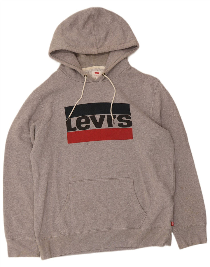 Ανδρικό γραφικό κουκούλα Levi's μεγάλο γκρι βαμβακερό