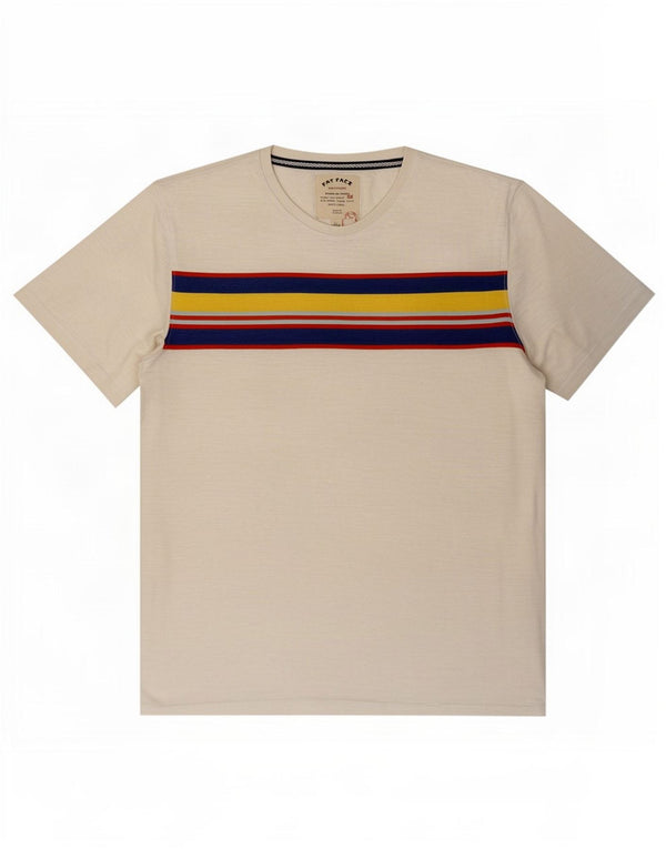 Ανδρικό T-Shirt Fat Face Top XL Λευκό ριγέ βαμβακερό
