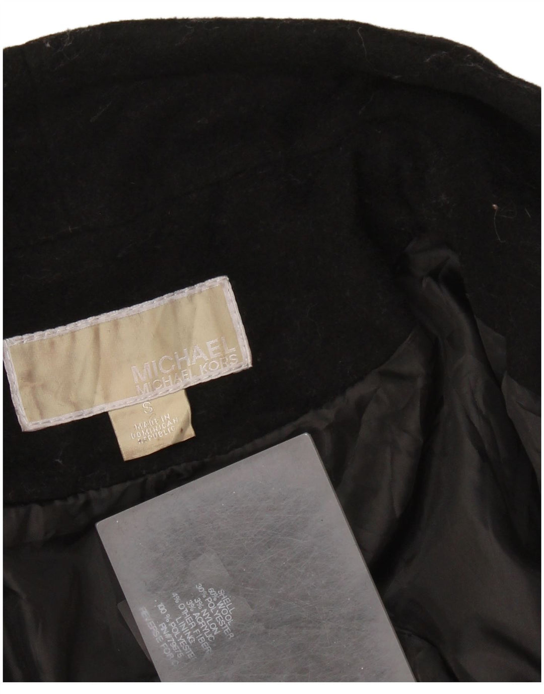 MICHAEL KORS Γυναικείο Oversized Πανωφόρι UK 10 Small Black Wool