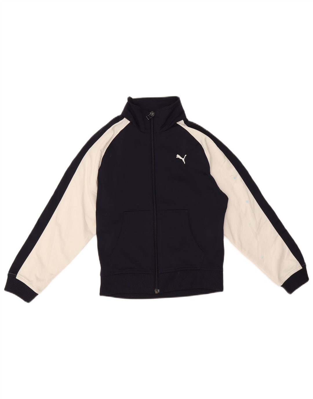 Τοπ μπουφάν Puma Boys αθλητική φόρμα 7-8 ετών Navy Blue Colourblock