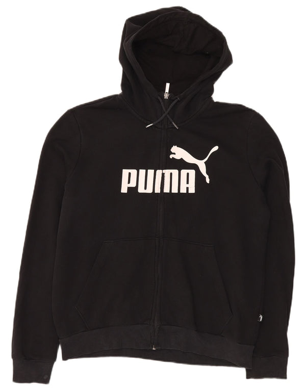 Γυναικείο πουλόβερ με κουκούλα με φερμουάρ PUMA UK 18 XL μαύρο βαμβακερό