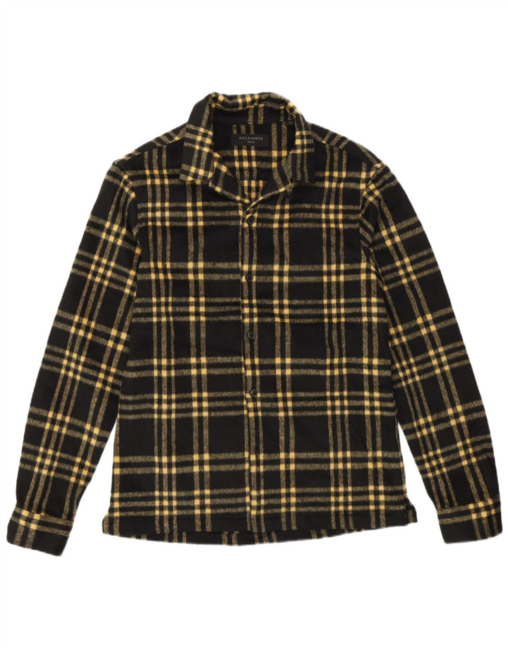 Ανδρικό φανελένιο πουκάμισο ALL SAINTS Small Black Check Polyester Classic