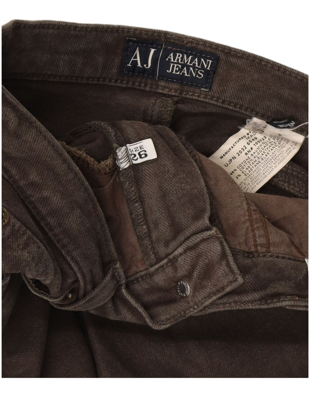 ARMANI Γυναικείο τζιν ίσιο W26 L29 Χακί βαμβακερό