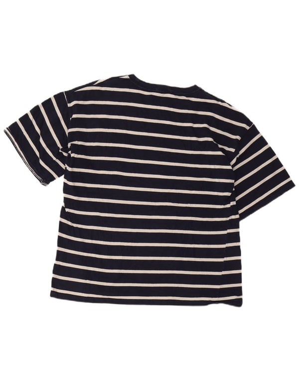 Zara Γυναικείο T-Shirt Top UK 18 XL Navy Blue ριγέ βαμβακερό