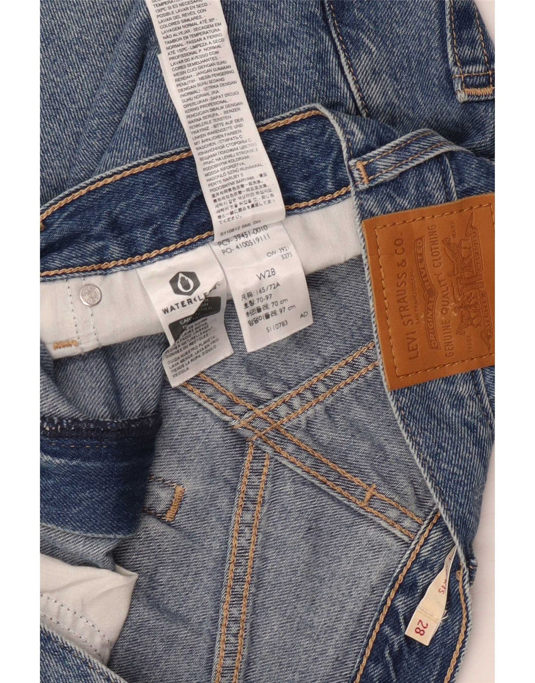 Γυναικείο τζιν σορτς Levi's W28, μεσαίο μπλε βαμβακερό