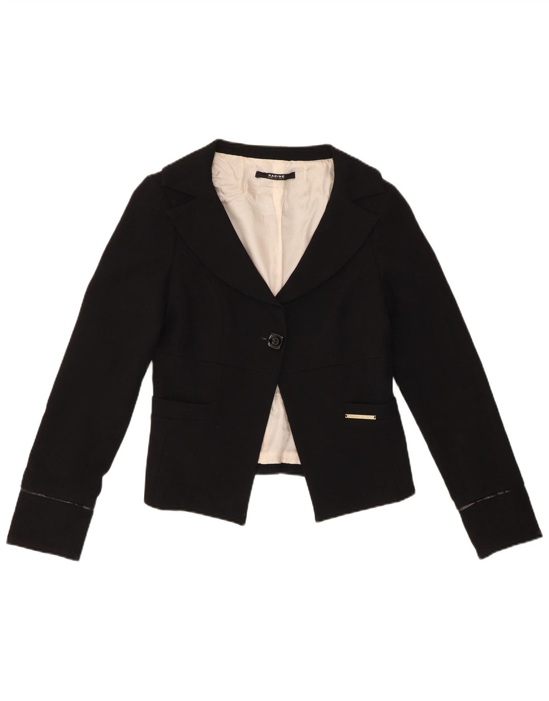 NADINE Γυναικείο Μπουφάν Blazer Crop 1 Button IT 42 Medium Black Polyester