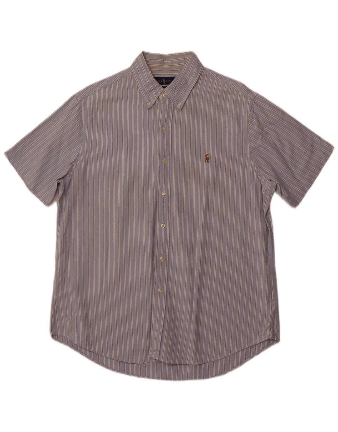 POLO RALPH LAUREN Ανδρικό κοντομάνικο πουκάμισο Classic Fit μεγάλο μπλε ριγέ