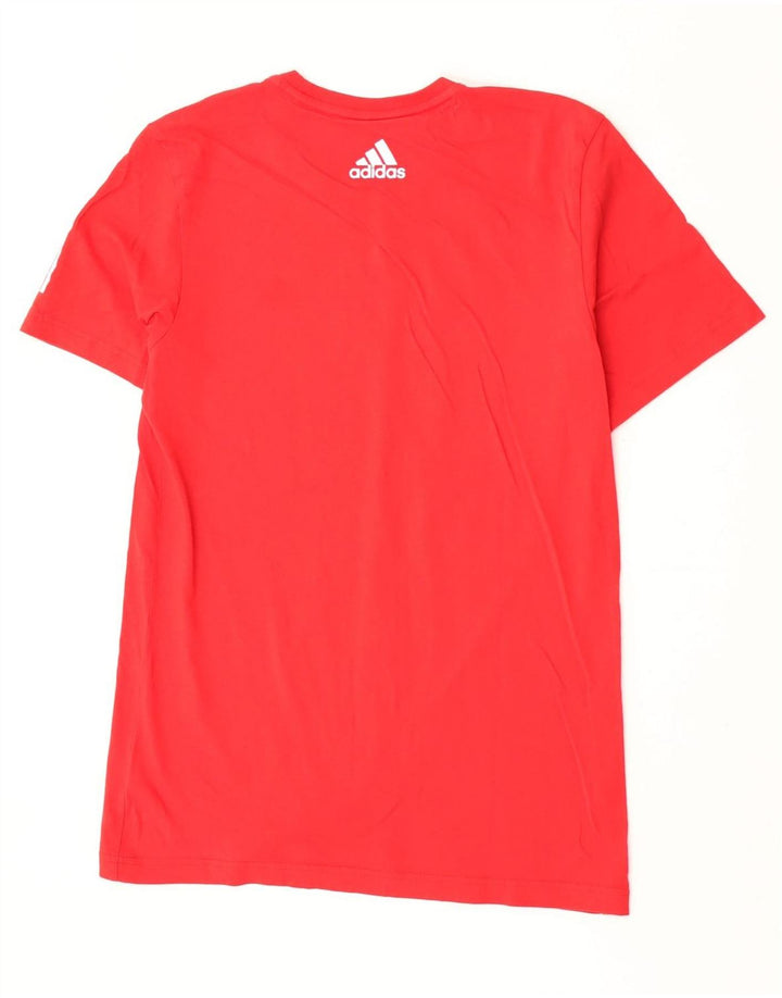 Ανδρικό T-Shirt Adidas Τοπ μεσαίο κόκκινο βαμβακερό