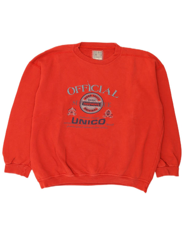 United Cotton Ανδρικό γραφικό φούτερ Jumper XL Red Cotton