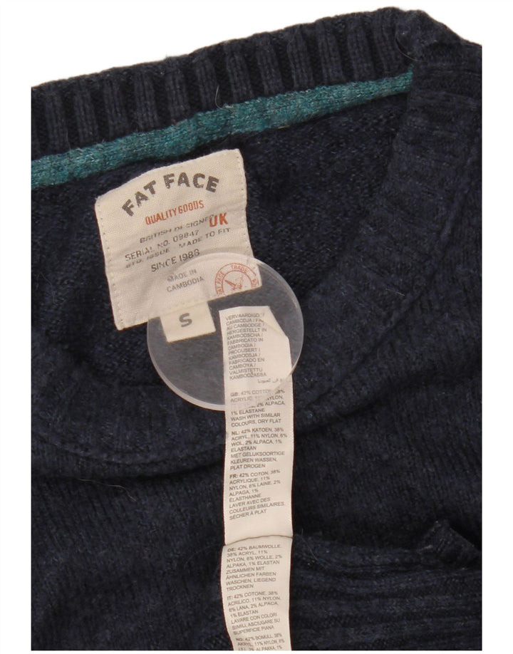 FAT FACE Γυναικείο πουλόβερ με λαιμόκοψη μεγάλου μεγέθους UK 10 Small Navy Blue