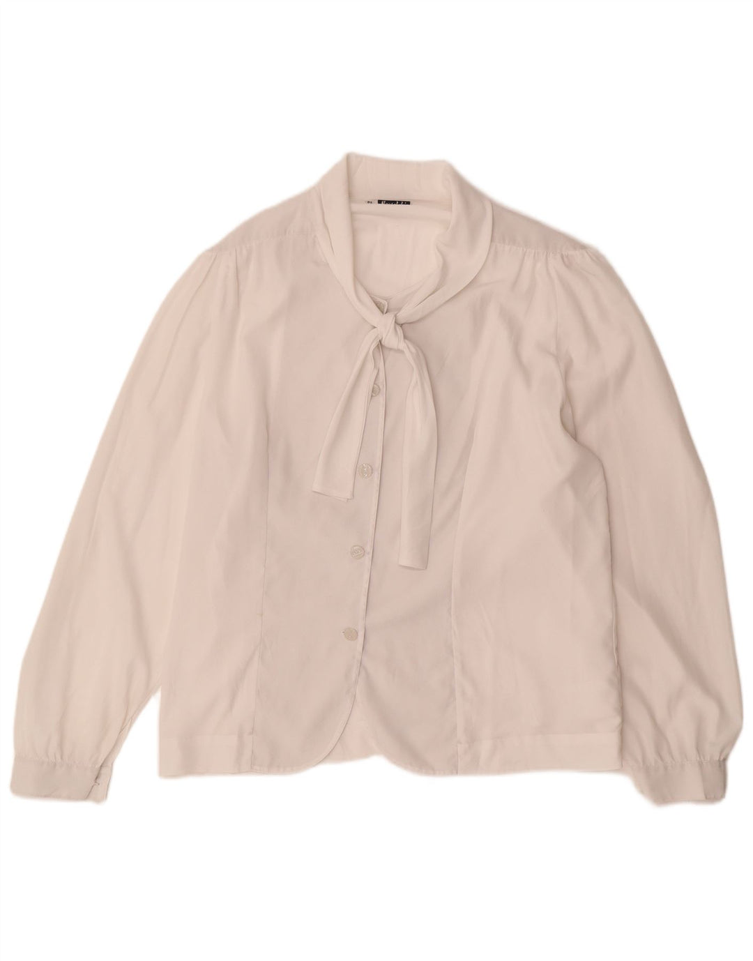 Vintage γυναικείο πουκάμισο με γραβάτα μπλούζα IT 51 XL Off White