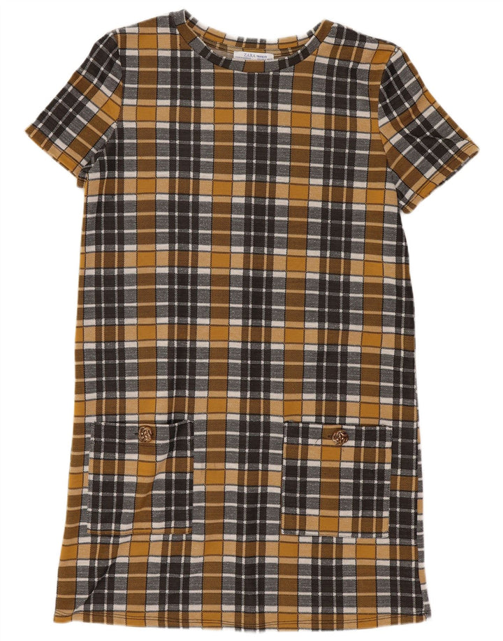 Zara Γυναικείο φόρεμα Trafaluc Shift UK 10 Small Yellow Check