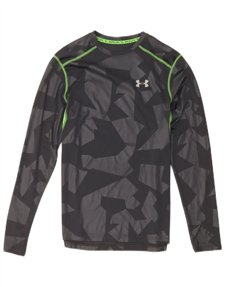 Under Armour Ανδρικό Heat Gear Top Μακρύ μανίκι Μικρός Γκρι γεωμετρικός πολυεστέρας