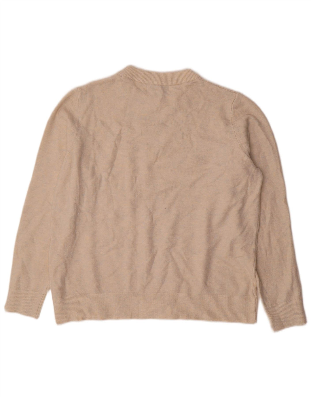 Marks & Spencer Γυναικείο πουλόβερ με λαιμόκοψη UK 14 Medium Beige Flecked