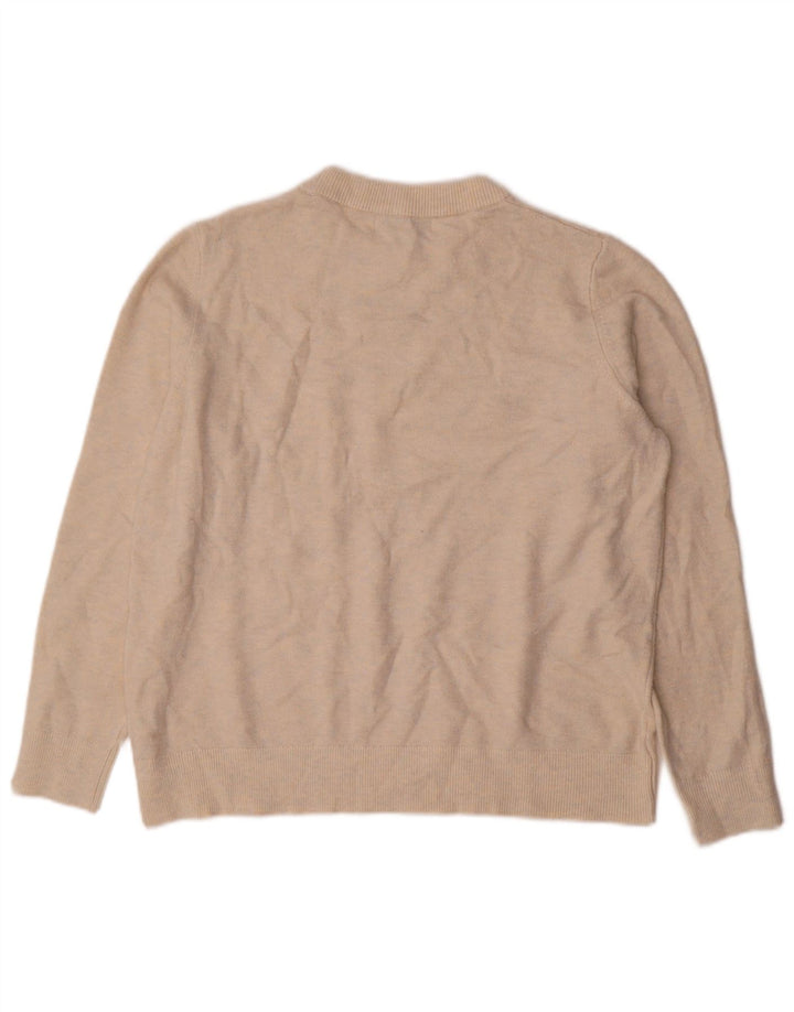 Marks & Spencer Γυναικείο πουλόβερ με λαιμόκοψη UK 14 Medium Beige Flecked
