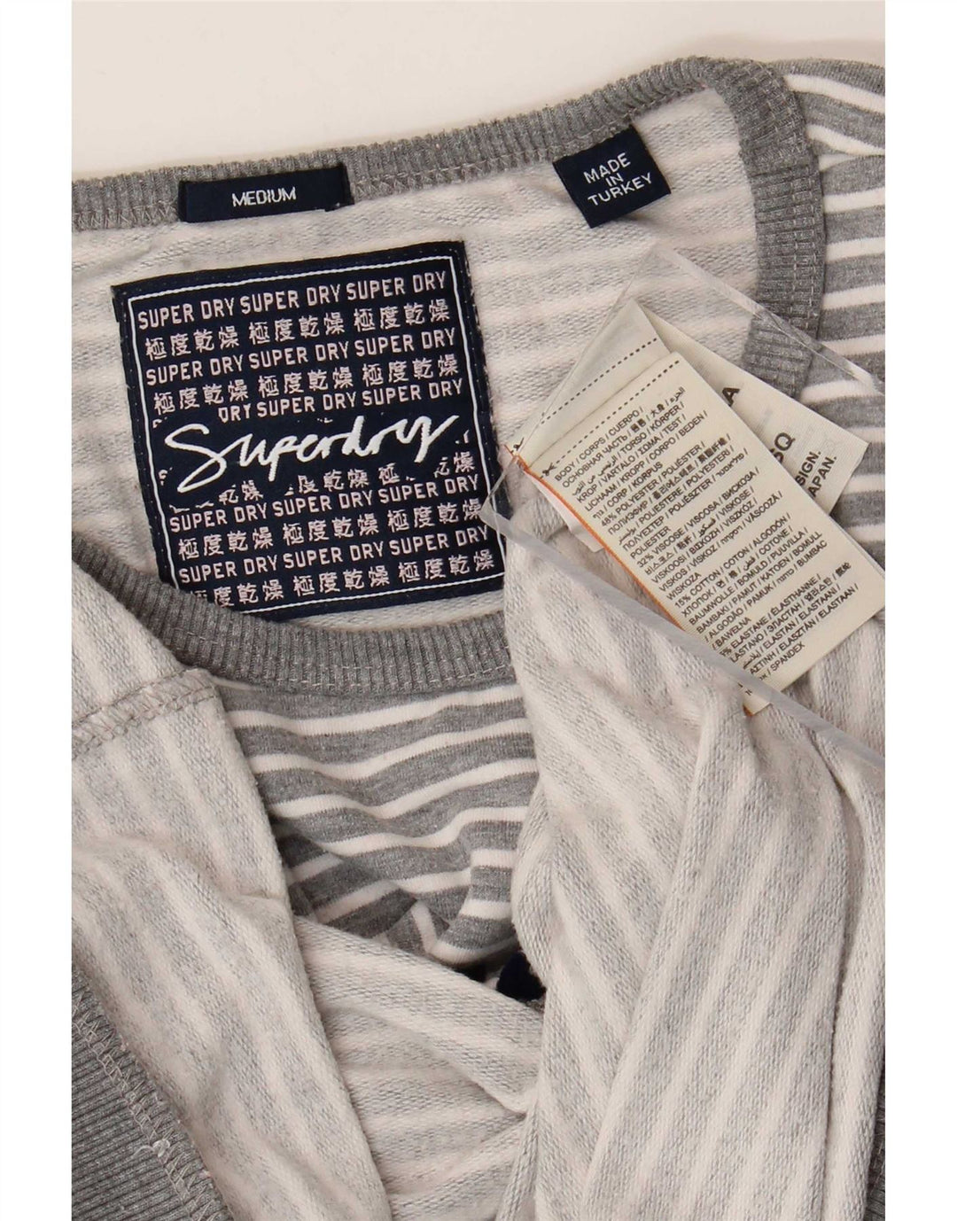 Γυναικείο γραφικό φούτερ Superdry Jumper UK 14 Medium Grey ριγέ