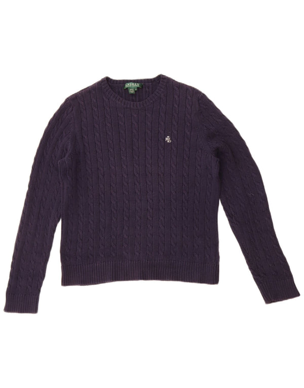 Γυναικείο πουλόβερ Ralph Lauren Crew Neck Jumper UK 10 Small Navy Blue Cotton