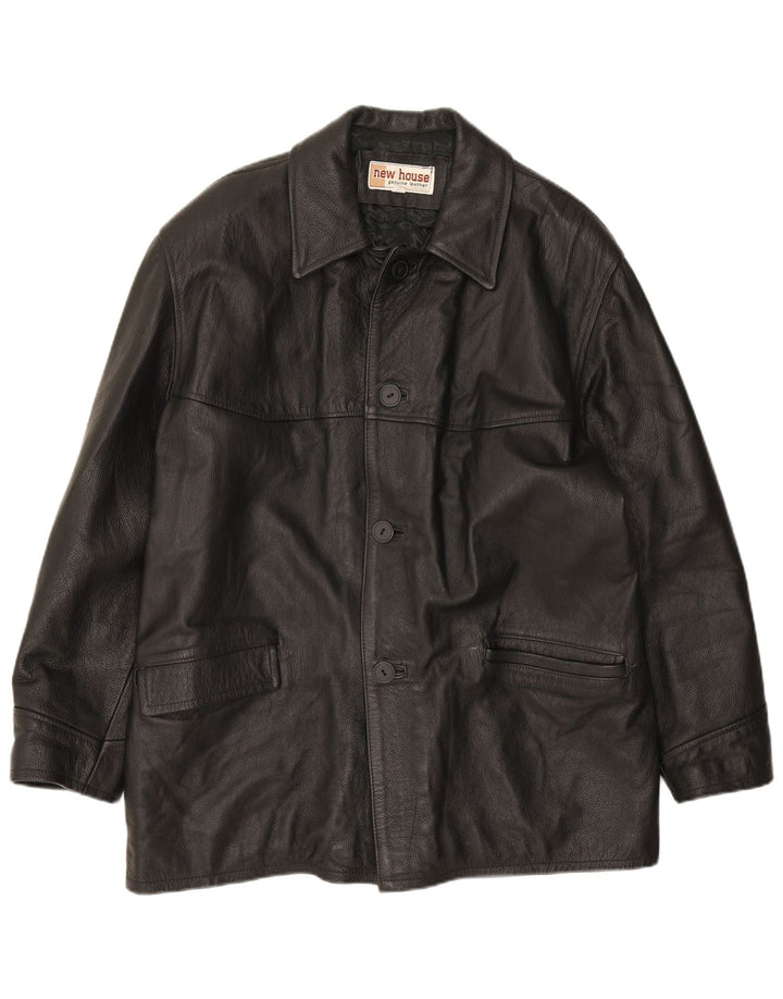 Vintage Ανδρικό Δερμάτινο Μπουφάν UK 40 Large Μαύρο Δερμάτινο