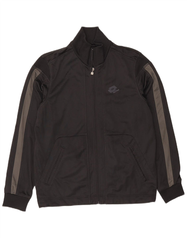 LOTTO Mens Tracksuit Top Jacket Medium Black Colourblock Polyester