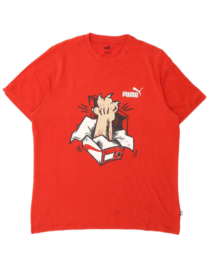 Ανδρικό γραφικό T-Shirt Puma Top μεγάλο κόκκινο βαμβακερό