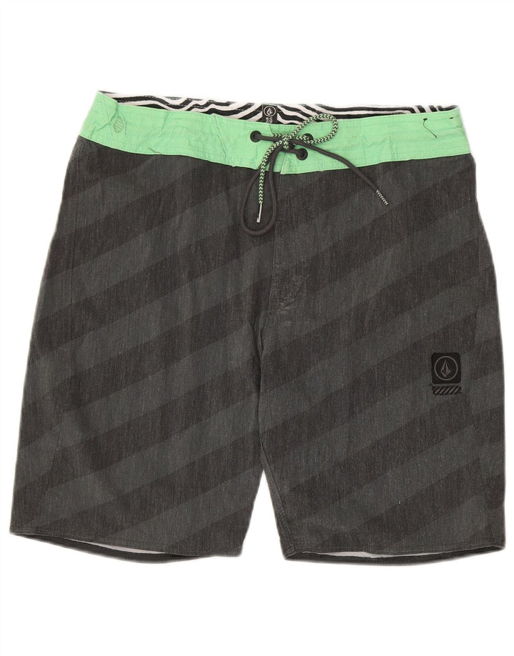 VOLCOM Mens Swimming Shorts Medium  Grey Striped