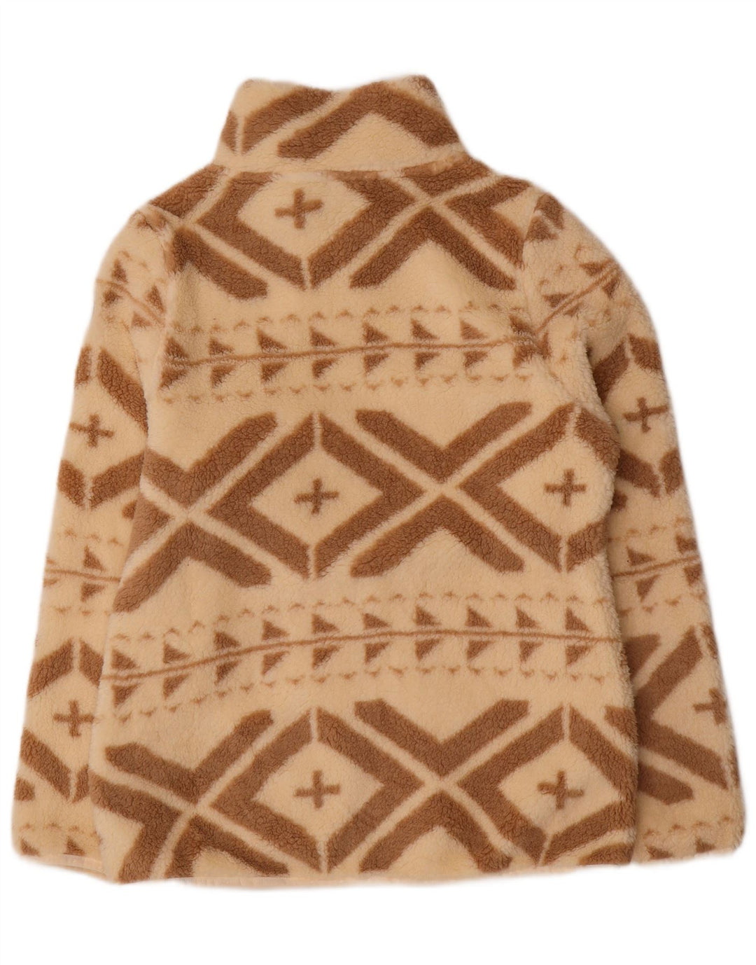 Basile Γυναικείο Fleece Jacket UK 14 Large Beige Fair Isle Polyester