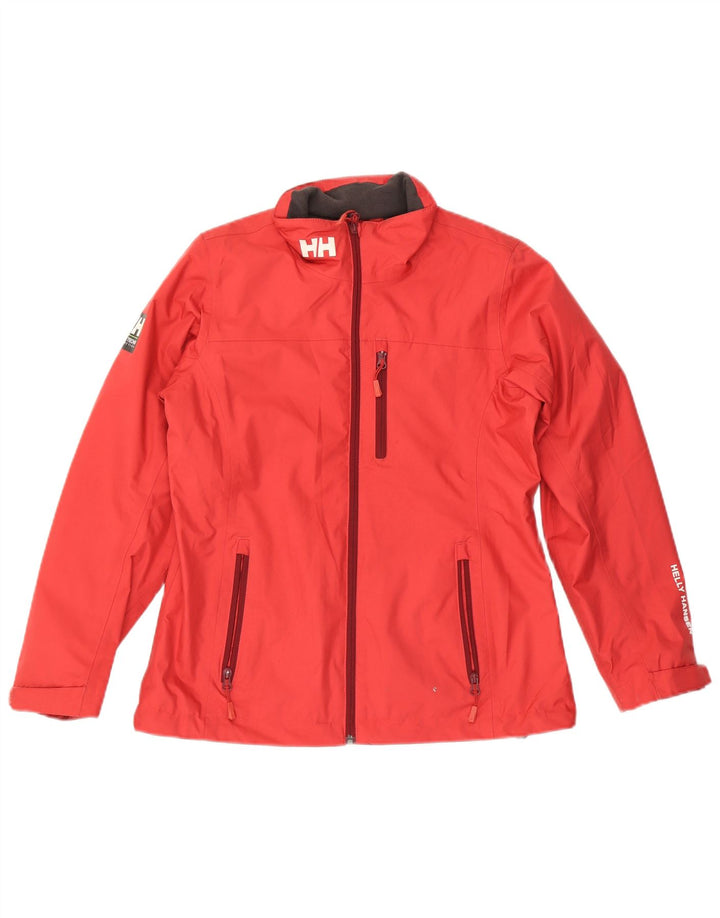 HELLY HANSEN Γυναικείο γραφικό τζάκετ αντιανεμικό UK 14 μεσαίο κόκκινο πολυεστέρα
