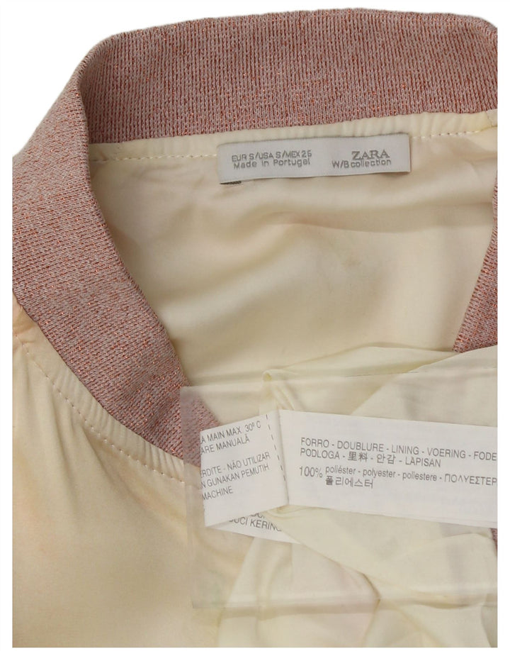 Zara Γυναικείο Graphic Bomber Jacket UK 10 Μικρή Πολύχρωμη Βαφή Γραβάτας