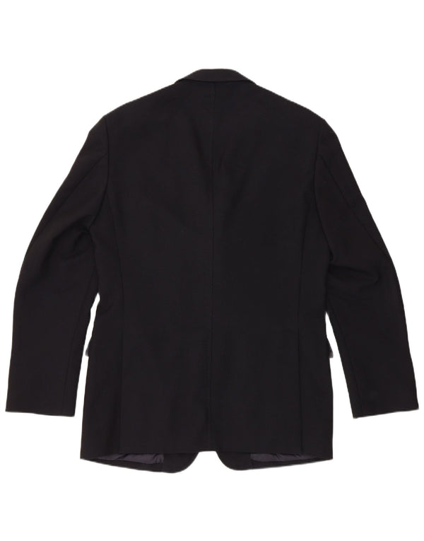 Fay Mens 3 Button Blazer Jacket UK 38 Medium Navy Blue Virgin Wool