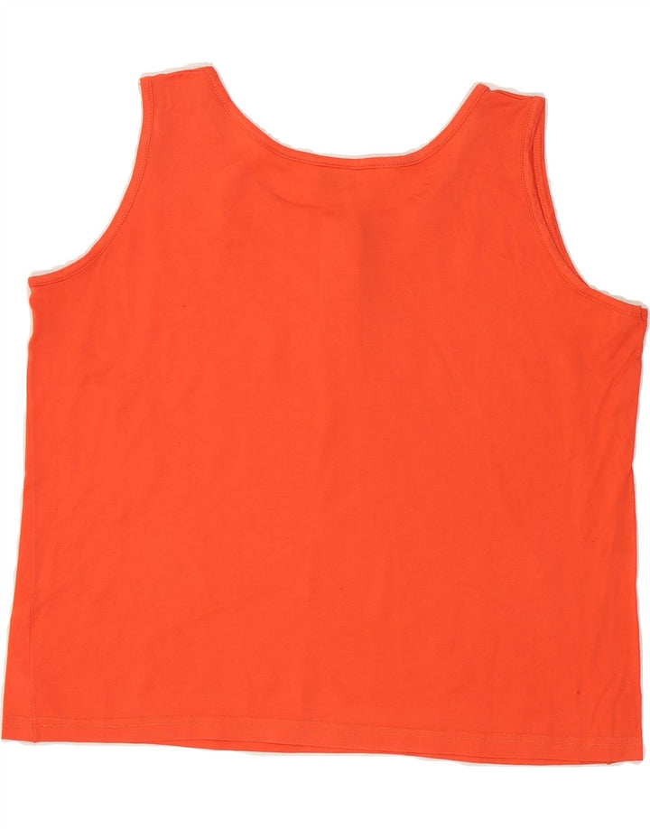 VINTAGE Womens Crop Vest Top UK 14 Medium Orange Vintage Vintage and Second-Hand Vintage from Messina Hembry 