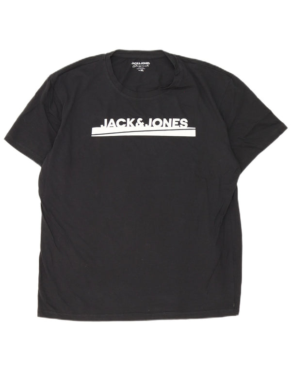 Jack & Jones Ανδρικό γραφικό T-Shirt Top XL Μαύρο βαμβακερό
